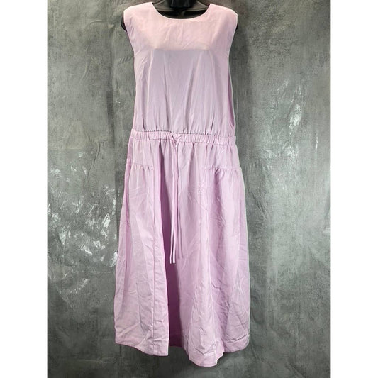 ALFANI Women's Lavender Rain Mixed-Media Drawstring Waist Mock-Neck Dress SZ 2XL