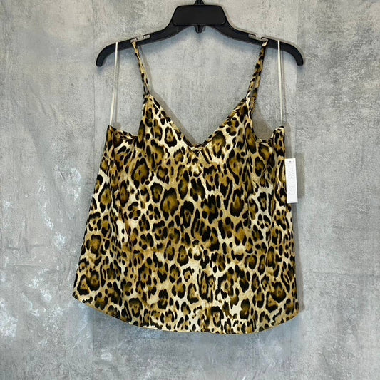 ABOUND Women's Tan Leopard Printed V-Neck Adjustable Straps Camisole SZ M