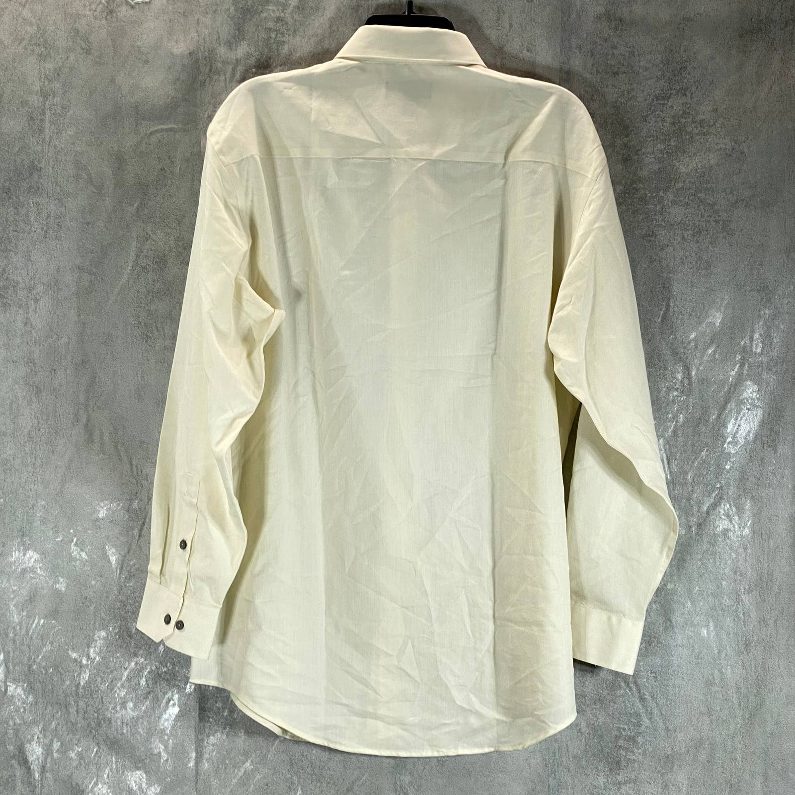 ALFANI Men's Beige Solid Regular-Fit Button-Up Long-Sleeve Shirt SZ M