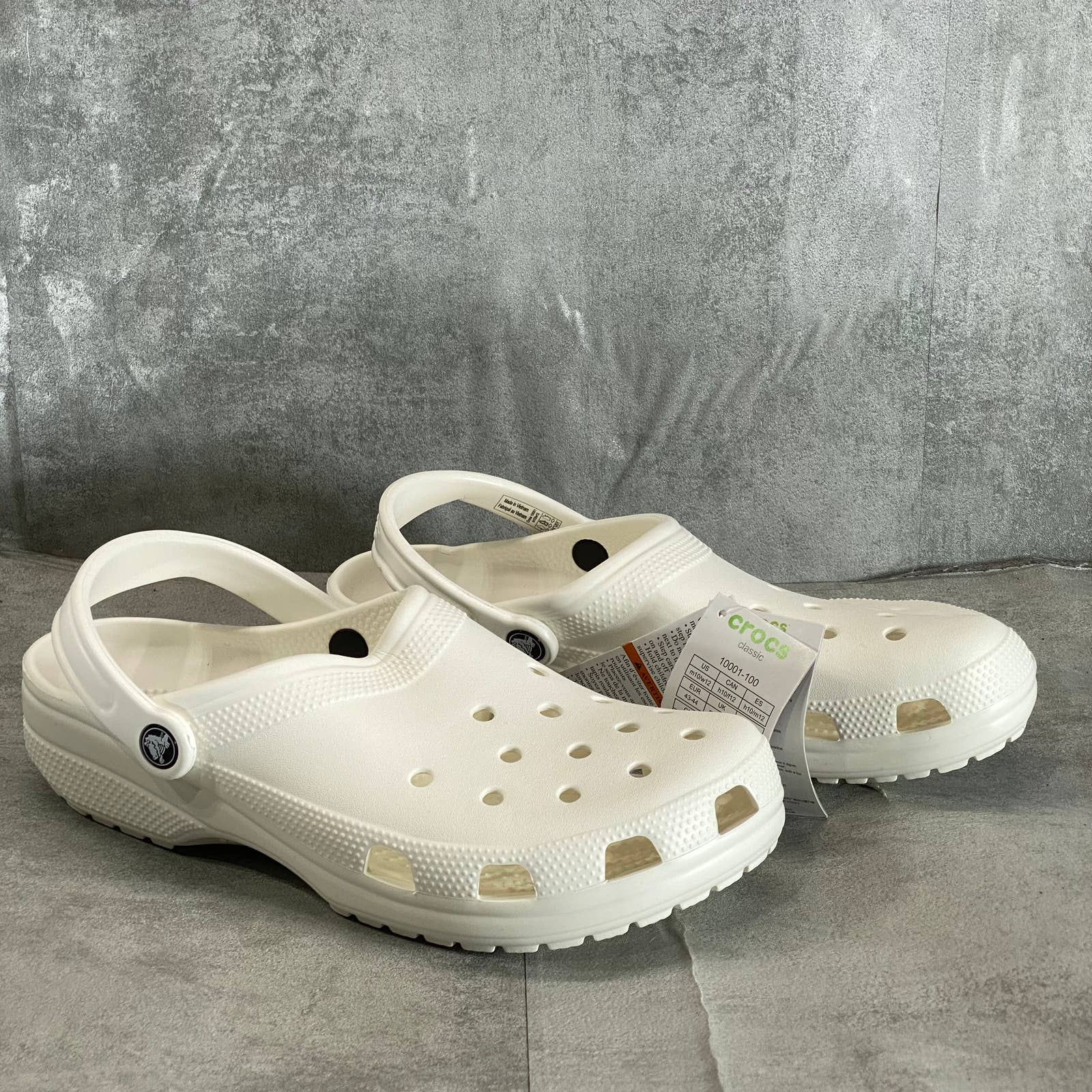 CROCS Unisex White Slip-On Heel Strap Lightweight Classic Clog Sandal SZ M10/W12