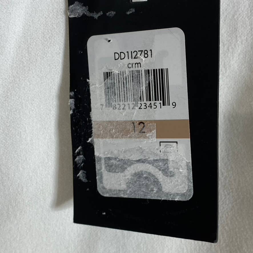 DKNY Women's Cream Illusion Dotted 3/4 Sleeve Crewneck Crepe Shift Mini Dress