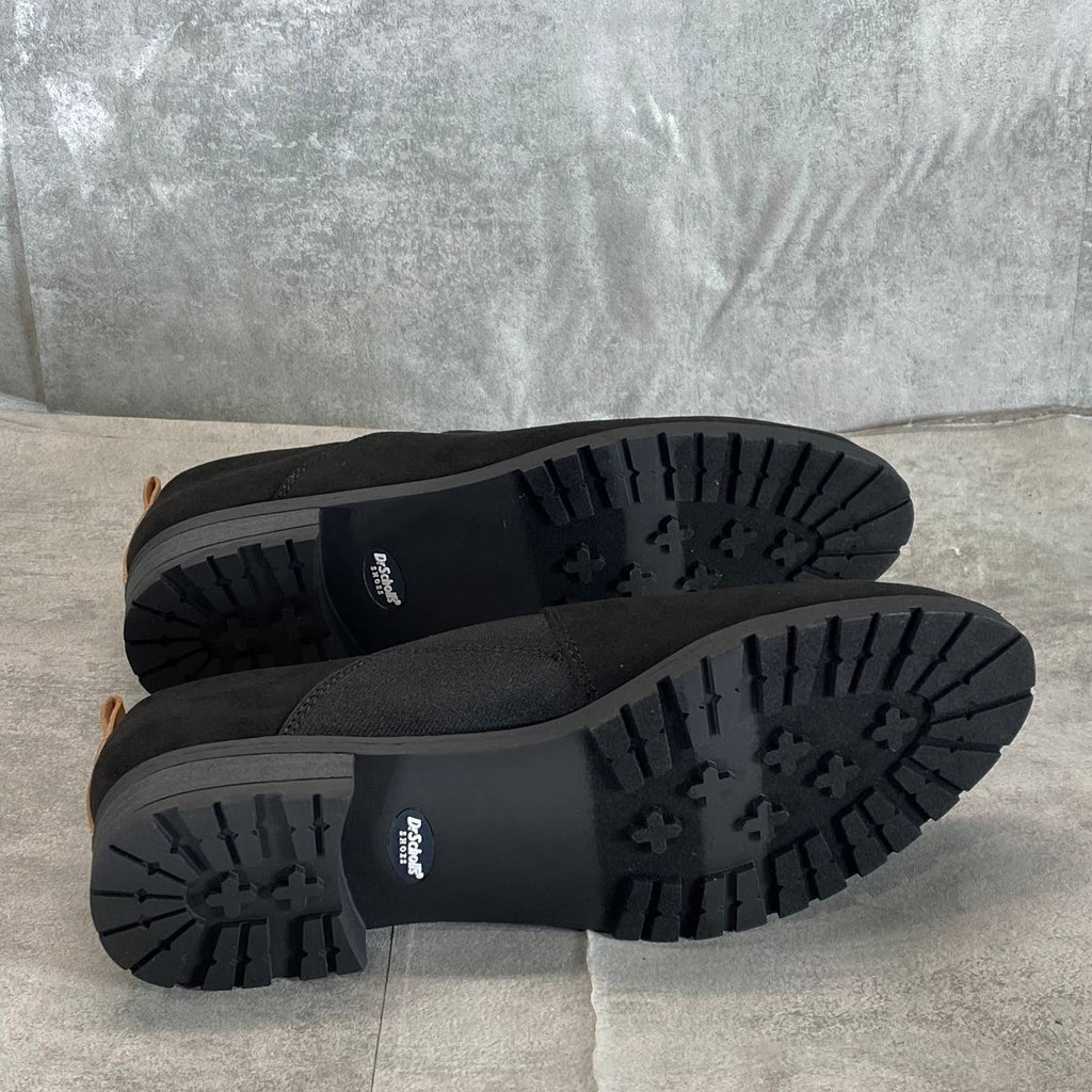 DR. SCHOLL'S Black Fabric Retrogade Round-Toe Lug-Sole Slip-On Shoes SZ 7.5