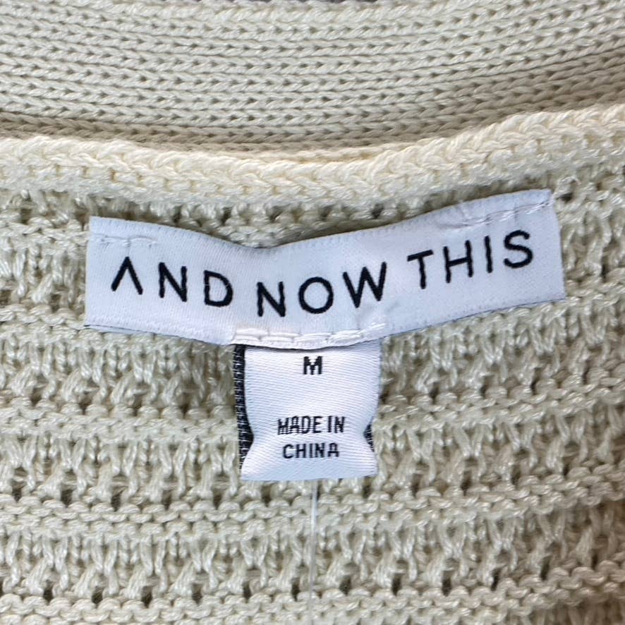 AND NOW THIS Women's Bone V-Neck Knit Dolman Long Sleeve Cardigan SZ M