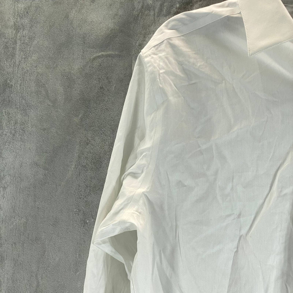 ALFANI Men's White Slim-Fit 2-Way Stretch Button-Up Long-Sleeve Dress Shirt SZ L