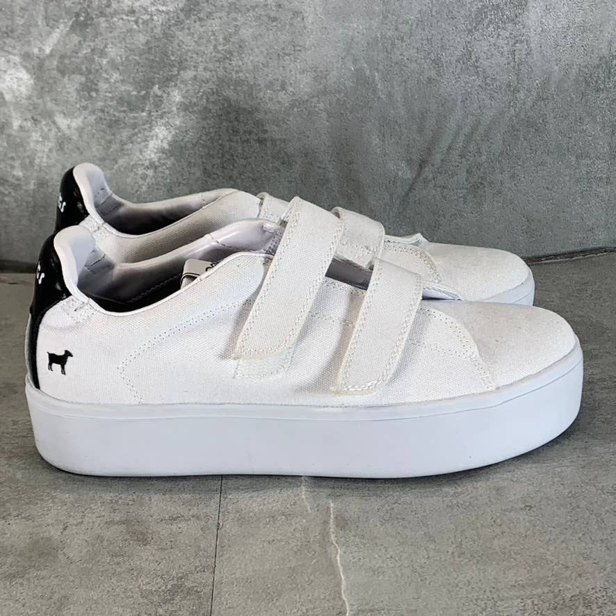 GOATS Women's White Canvas The 305 2-Strap Slip-On Platform Sneakers SZ 6