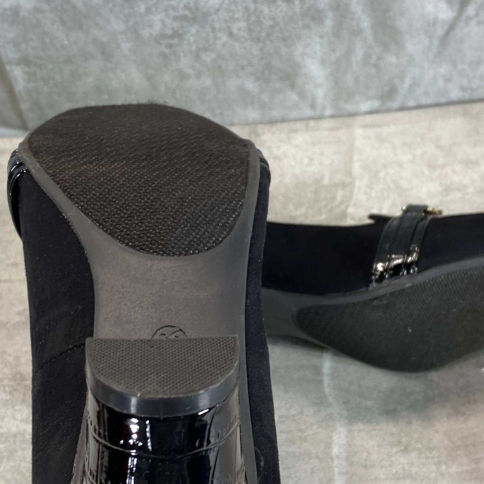 KAREN SCOTT Women's Black Faux Suede Penzey Square-Toe Dress Pumps SZ 8.5