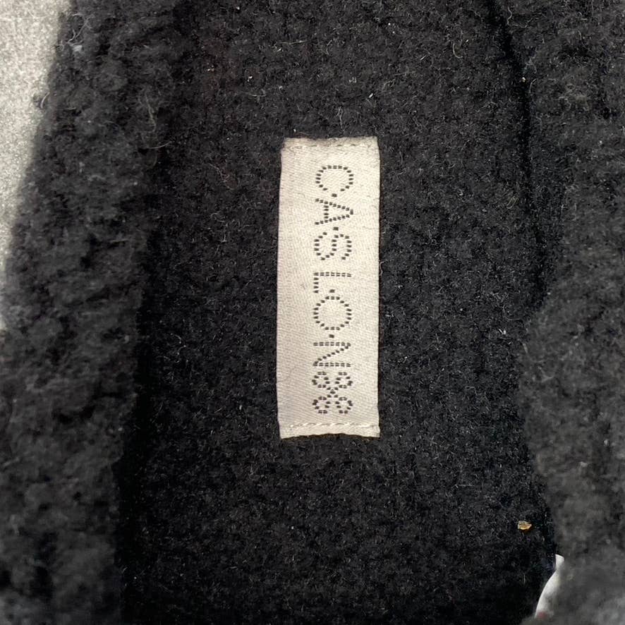 CASLON Women's Black Solid Leather Nage Cozy Faux-Fur Slip-On Mule Shoes SZ 9.5