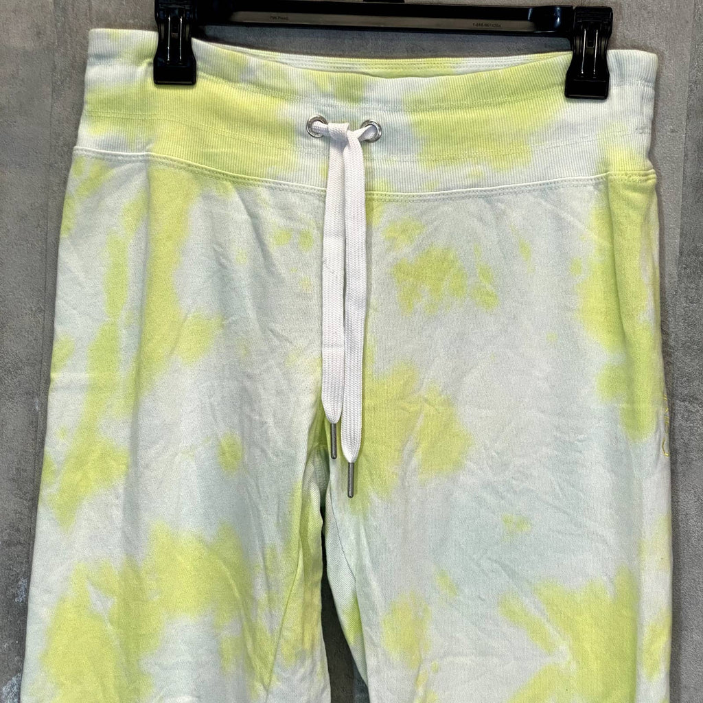 CALVIN KLEIN Women's Yellow Sunburst Tie-Dye Pull-On Drawstring Jogger Pants SZ S