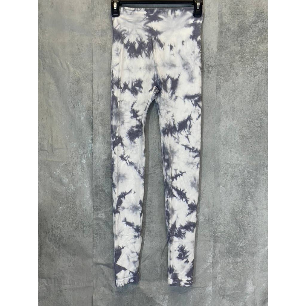 LOVE TREE Women's Gray-White Marble High-Waist Ribbed Seamless Pull-On Leggings SZ S