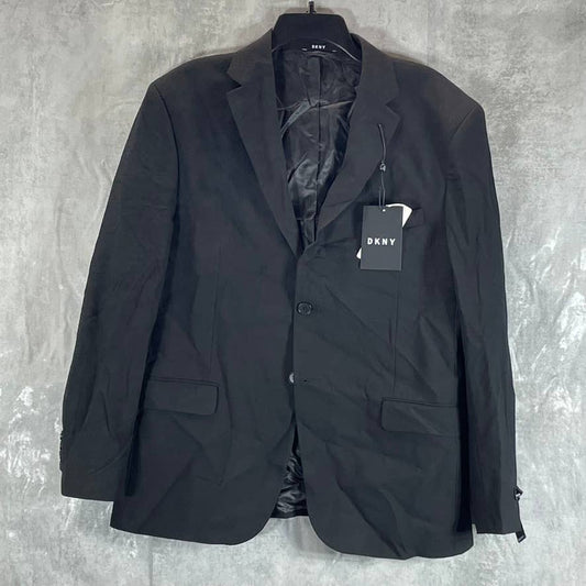DKNY Men's Solid Black Short Modern-Fit Stretch Two-Button Suit Jacket SZ 44S