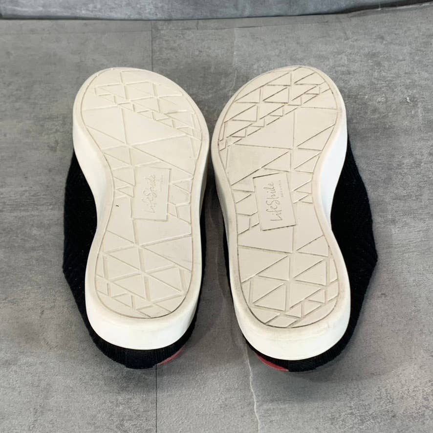 LIFESTRIDE Women's Black Knit Fabric Ease Slip-On Sneakers SZ 6.5