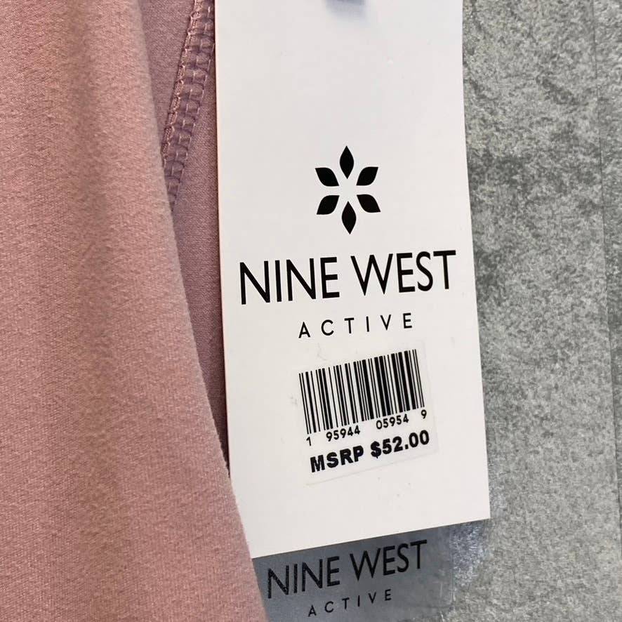 NINE WEST Women's Mauve Shadow Side Zip Stretch Active Pull-On Crop Leggings SZ M