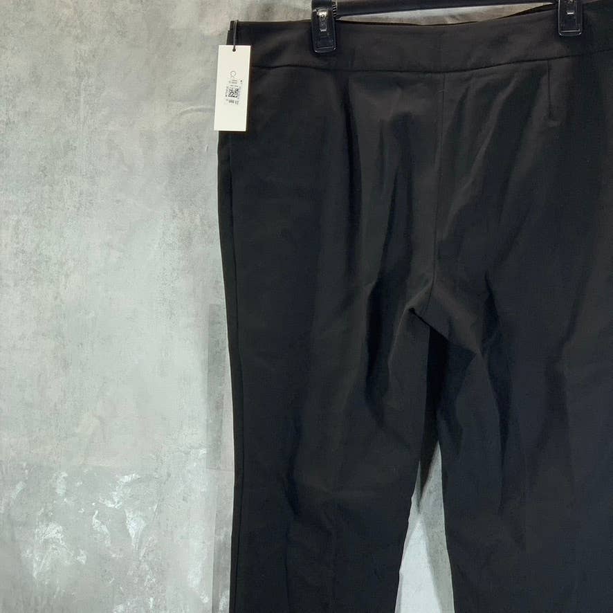 CALVIN KLEIN Women's Black Zip-Pocket Mid-Rise Straight-Leg Pants SZ 12
