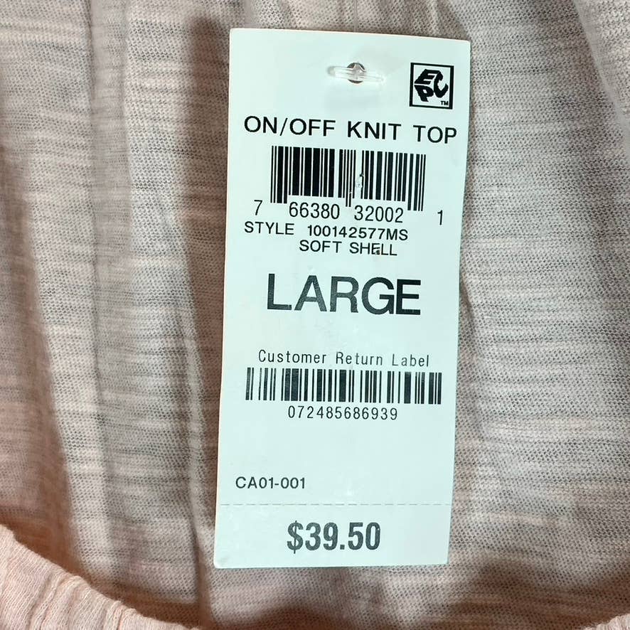 STYLE & CO Women's Soft Shell Off-The-Shoulder Eyelet Puff-Sleeve Button-Up Top