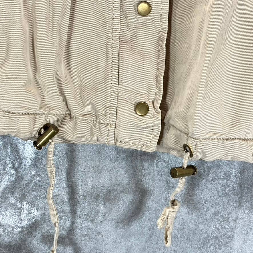 BALCK TAPE Women's Light Stone Mock-Neck Drawstring Utility Full-Zip Jacket SZXS