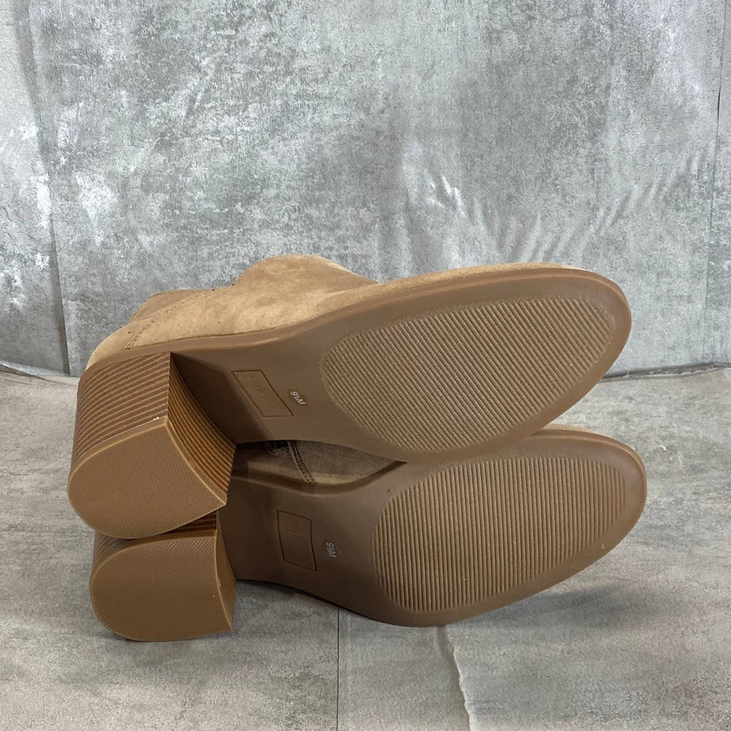 STYLE & CO Women's Light Taupe Felaa Asymmetrical Round-Toe Booties SZ 9.5