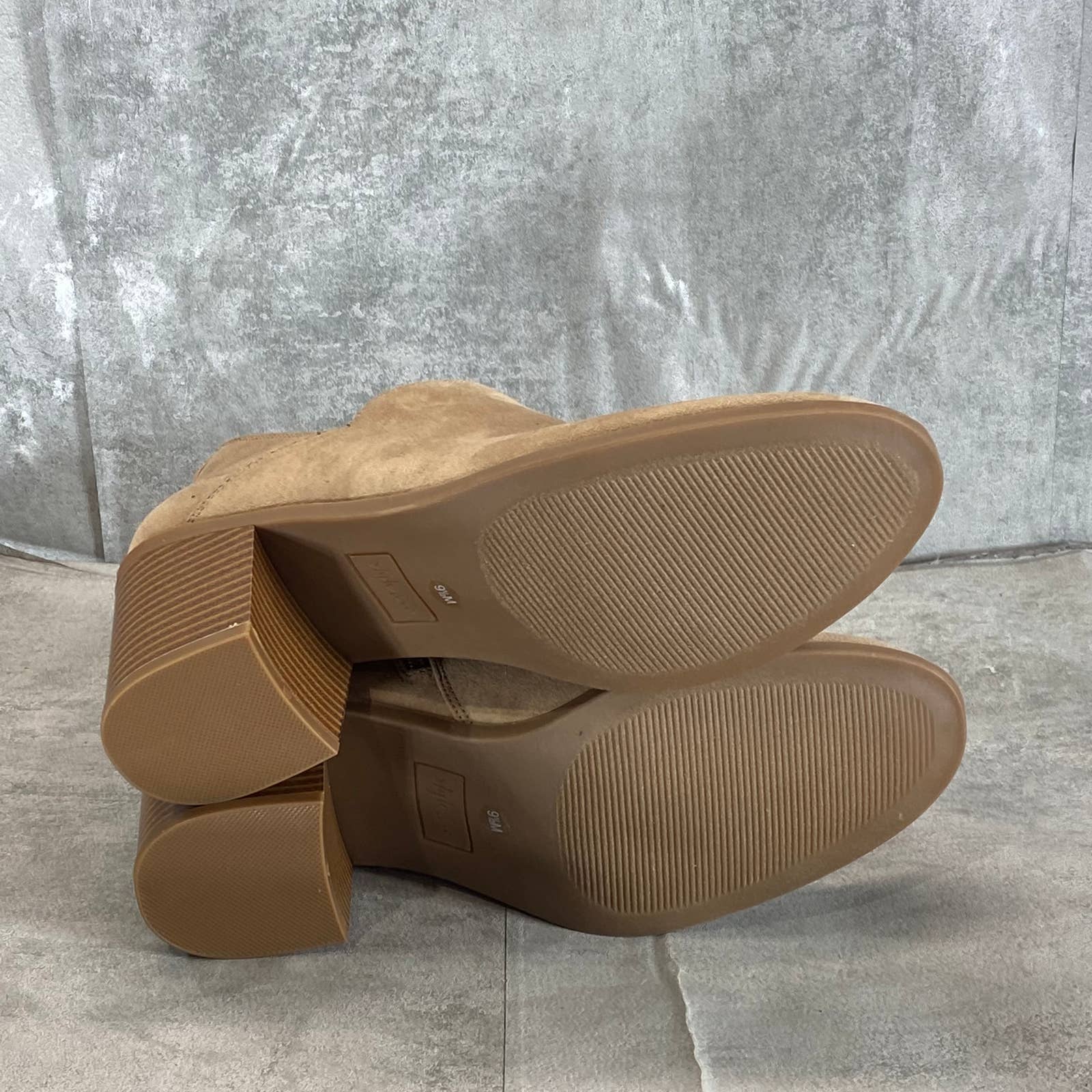 STYLE & CO Women's Light Taupe Felaa Asymmetrical Round-Toe Booties SZ 9.5