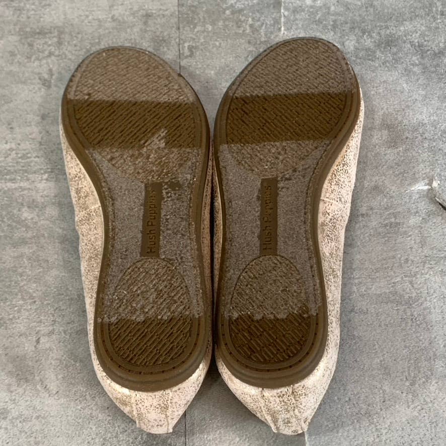 HUSH PUPPIES Girl's Rose Gold Josie Round-Toe Slip-On Ballet Flats SZ 12.5