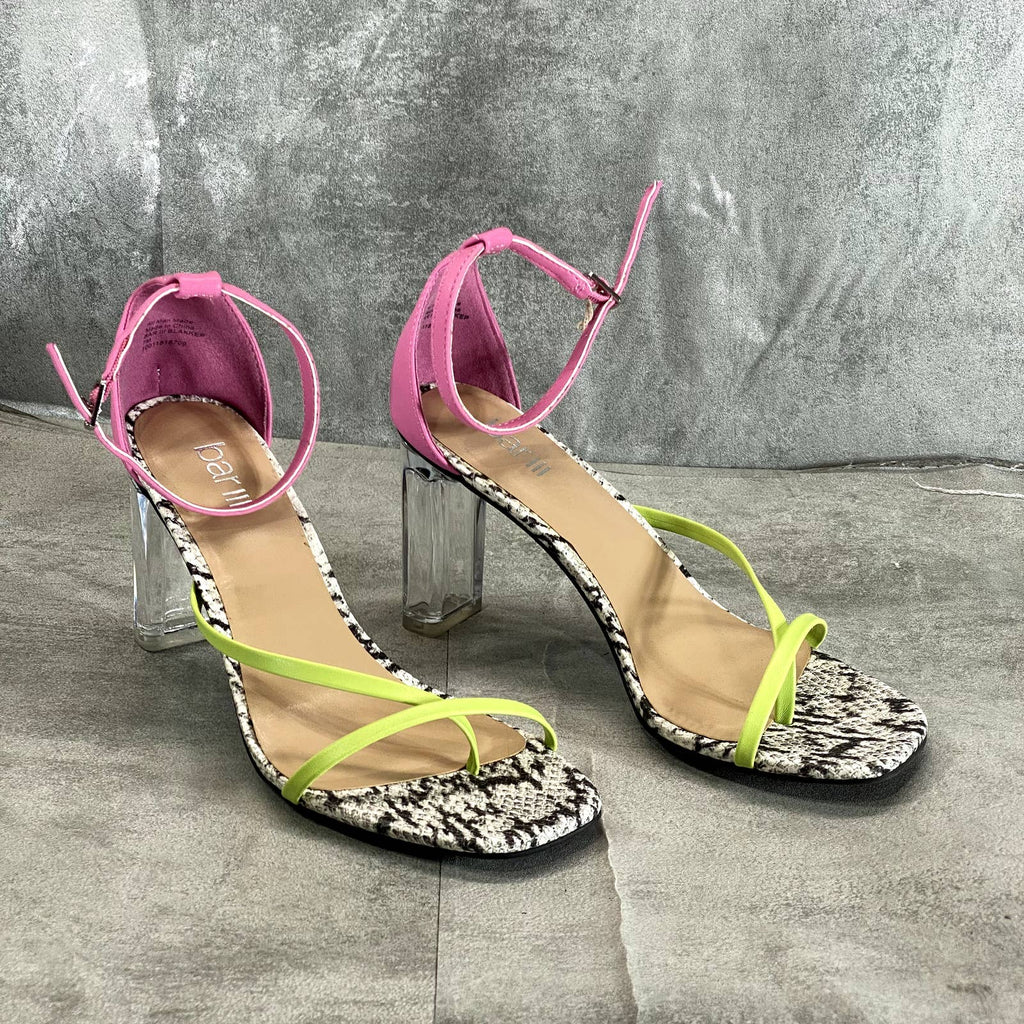 BAR III Women's Multi Smooth Blakke Square-Toe Ankle-Strap Block-Heel Sandal SZ7