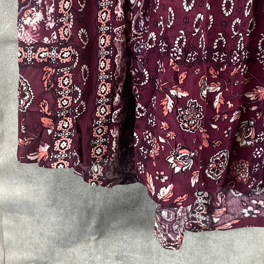 NY COLLECTION Women's Moroccan Red Printed Off-The-Shoulder Crepon Dress SZ M