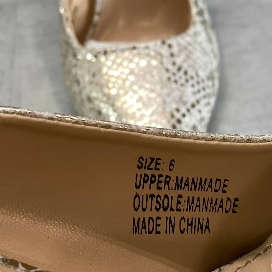 NEW YORK & COMPANY Women's Gold Snake Print Cammie Pointed-Toe Mule SZ 6