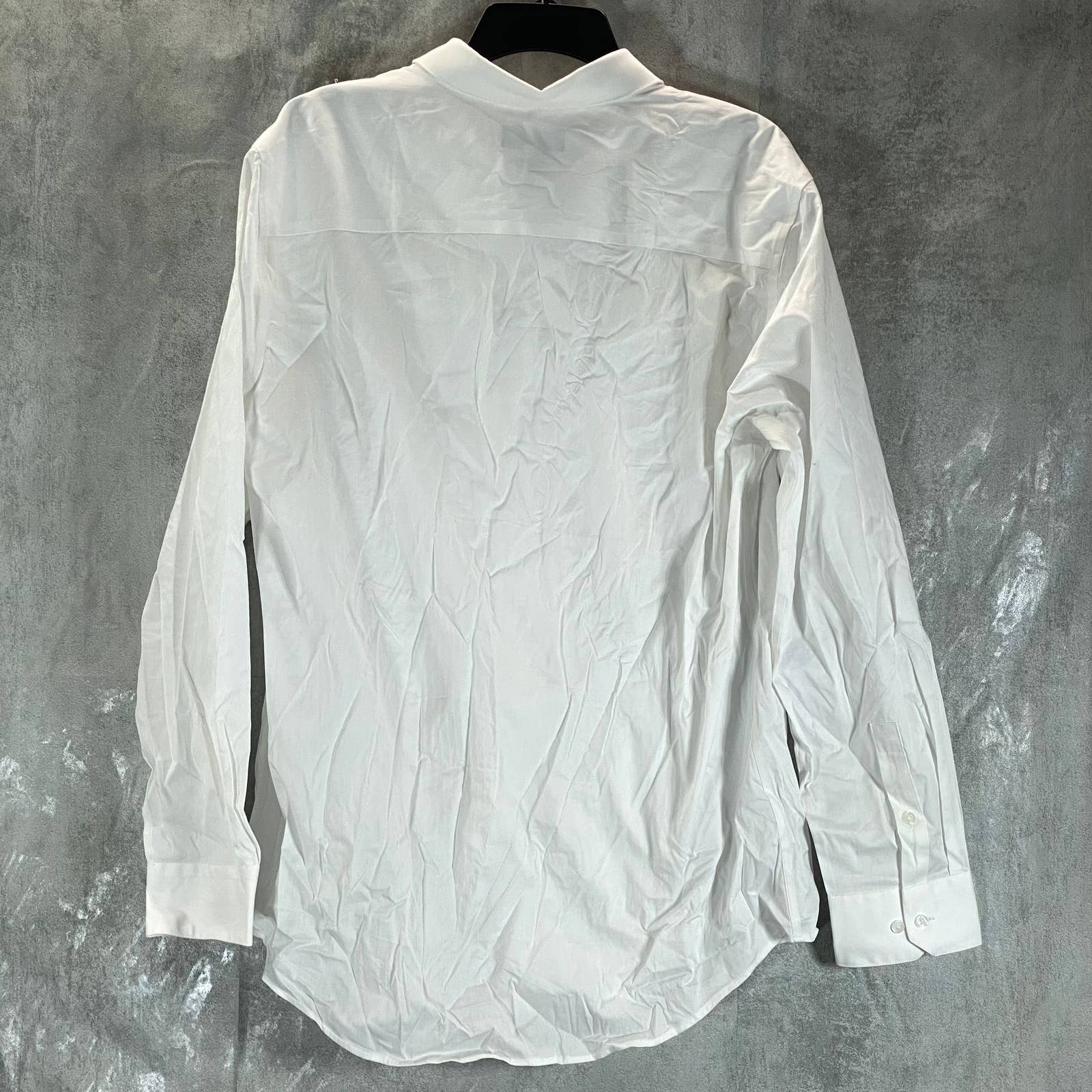 ALFANI Alfatech Men's Sierradale White Slim-Fit Pleated Panel Formal Shirt SZ L