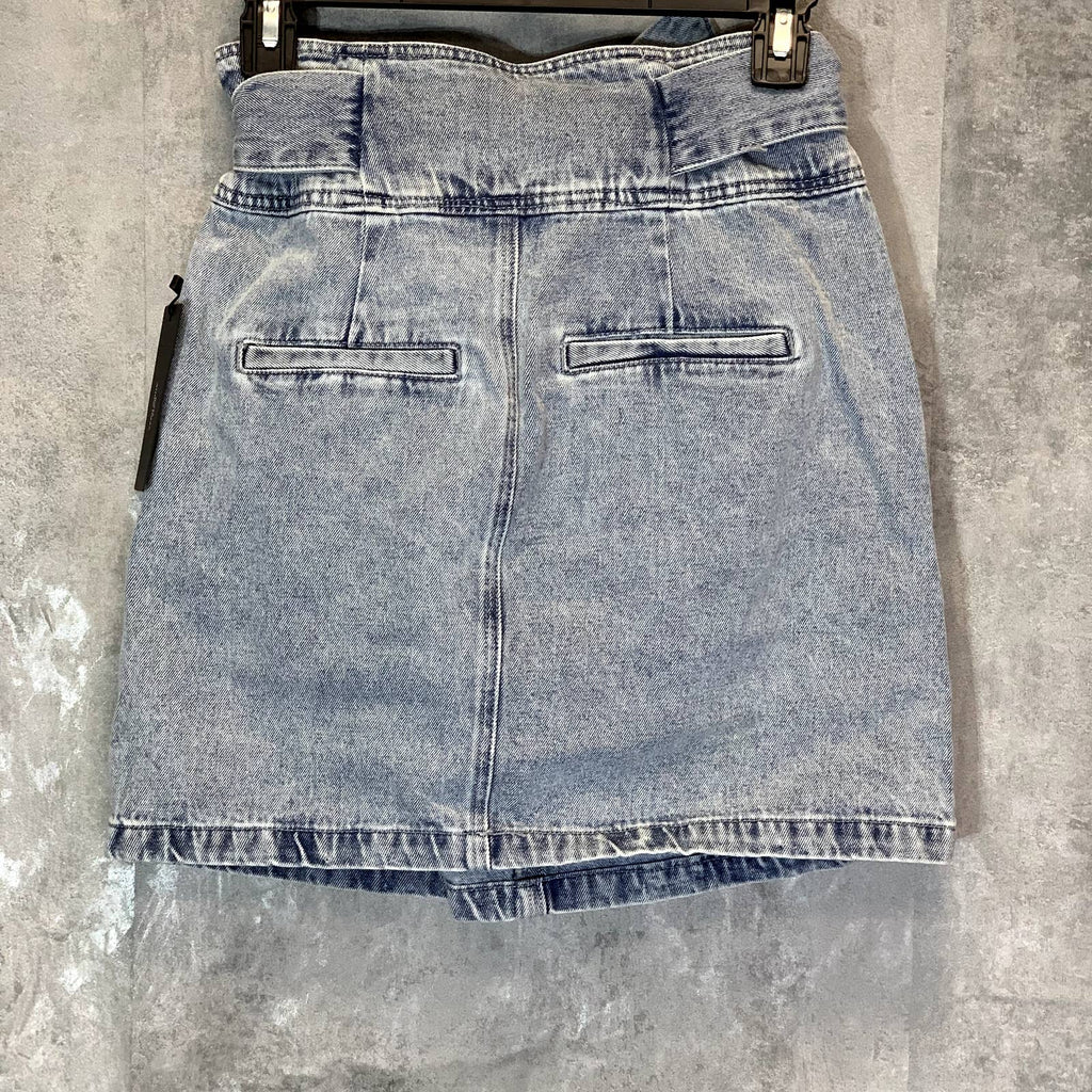 VERA MODA Women's Light Blue Denim VMKATIE HR Bow Pull-On Mini Skirt SZ XS