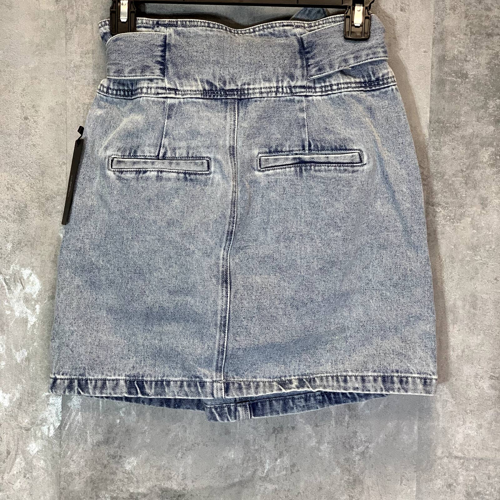 VERA MODA Women's Light Blue Denim VMKATIE HR Bow Pull-On Mini Skirt SZ XS