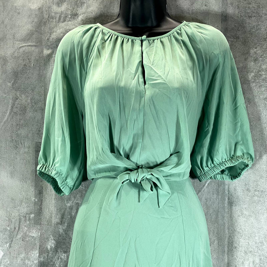 ALFANI Women's Fresh Spring Tie-Front Keyhole Elbow-Sleeve Midi Dress SZ M