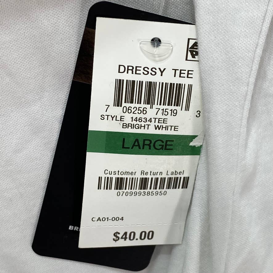 ALFANI White Travel Stretch V-Neck T-Shirt SZ L