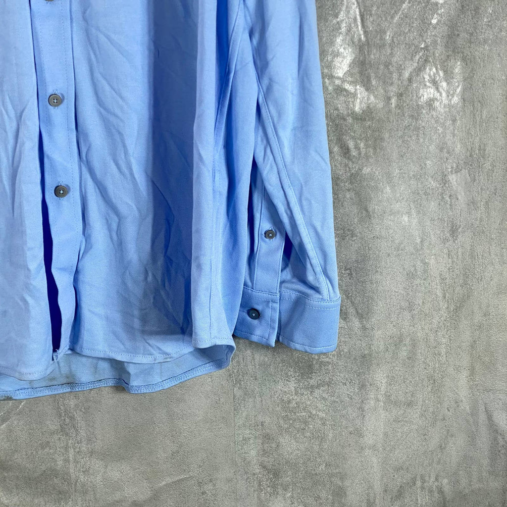 ALFANI Men's Pale Ink Blue Regular-Fit Cotton Birdseye Button-Up Shirt SZ XXL