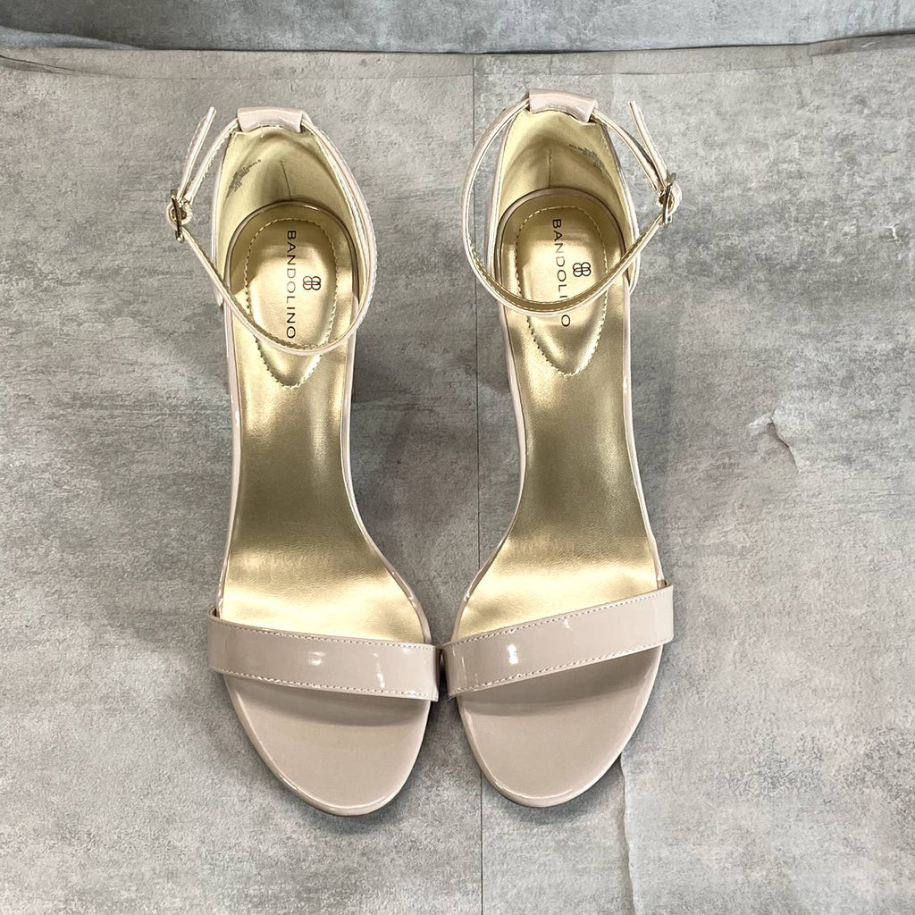 BANDOLINO Women's Oat Patent Armory Ankle Strap Block-Heel Dress Sandals SZ 9