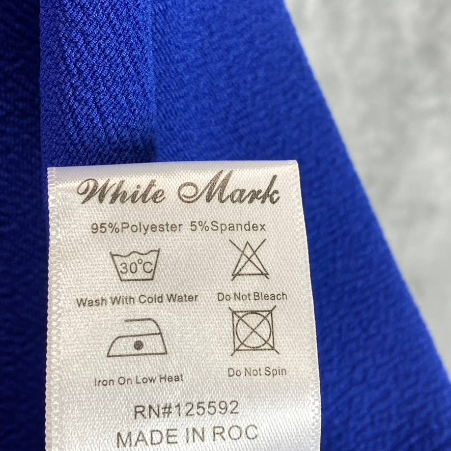 WHITE MARK Women's Royal Blue Scoop-Neck Sleeveless Fit & Flare Mini Dress SZ L