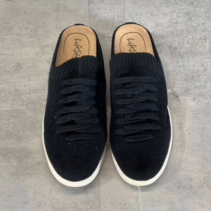 LIFESTRIDE Women's Black Knit Fabric Ease Slip-On Sneakers SZ 7.5