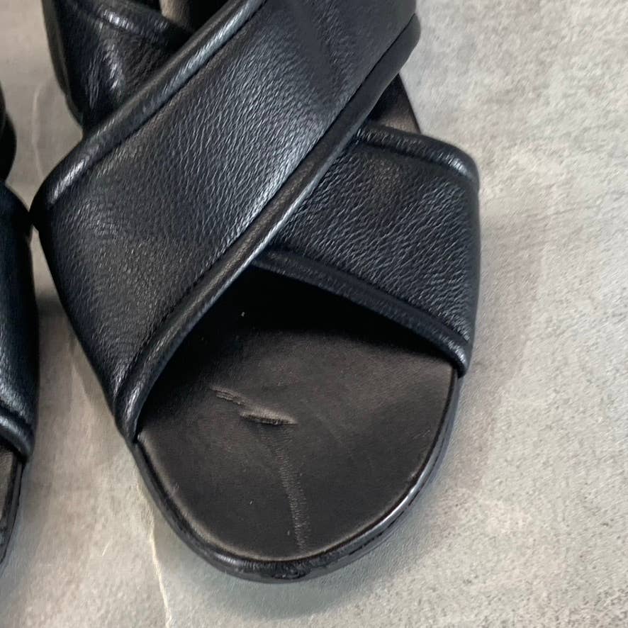 NATURALIZER Women's Black Genn-Rhythm Round-Toe Slip-On Sandals SZ 9.5