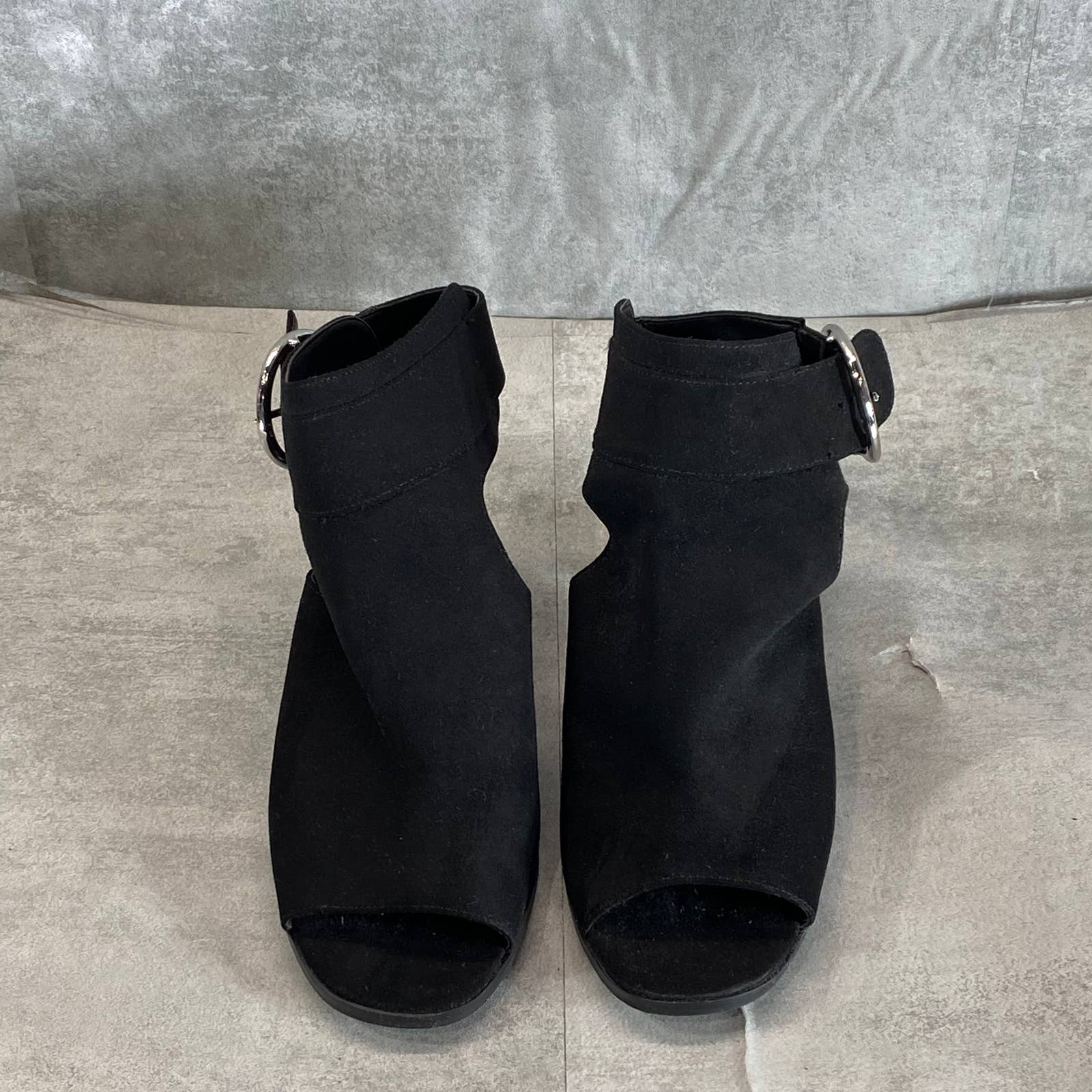 MADDEN GIRL Women's Black Darlynn City Peep-Toe Block-Heel Sandals SZ 8.5