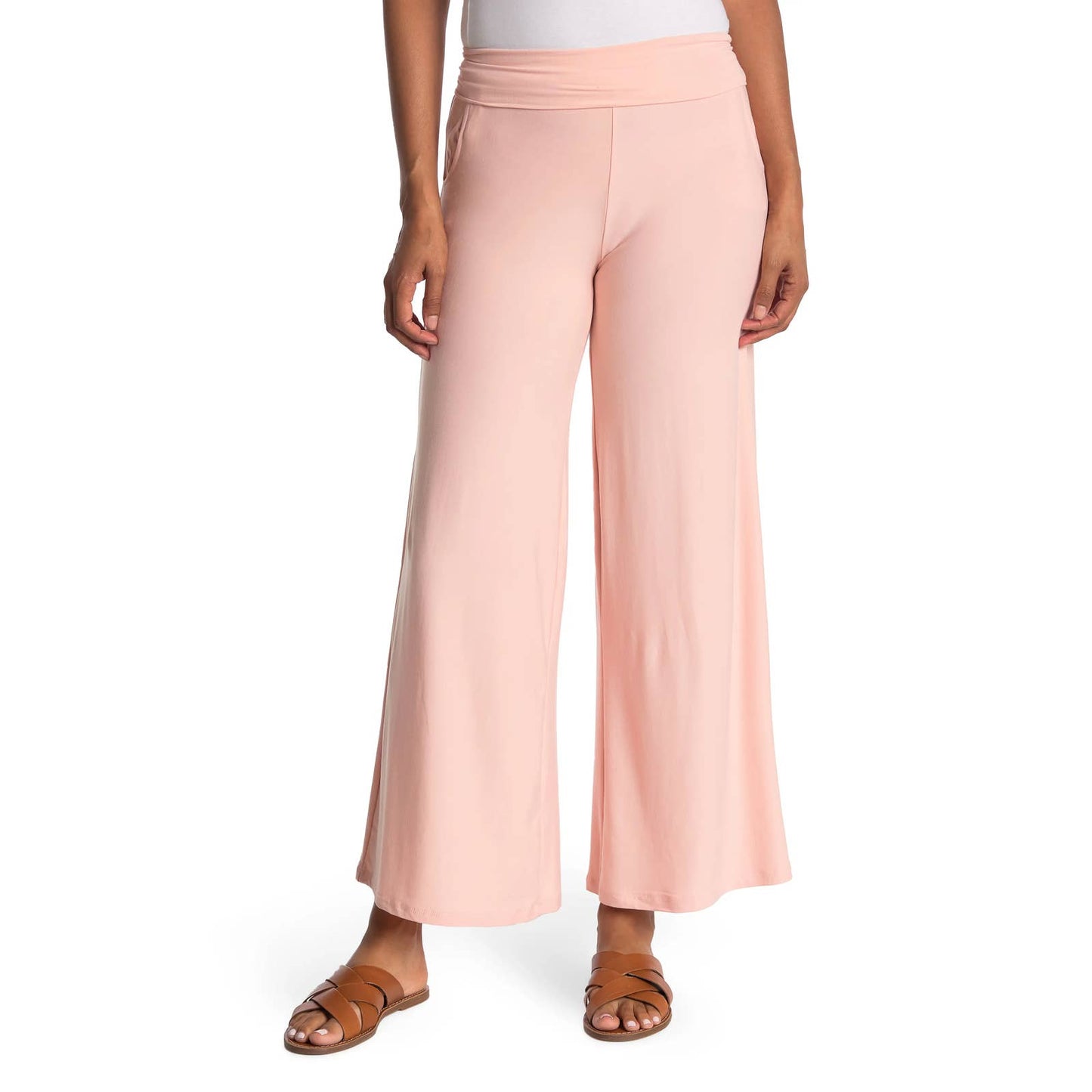 OOKIE & LALA Women's Pink Wide-Leg High-Waist Pull-On Pants SZ S