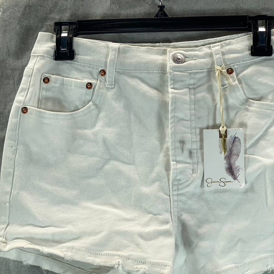 JESSICA SIMPSON Women's White Infinite Denim High-Rise Shorts SZ 28