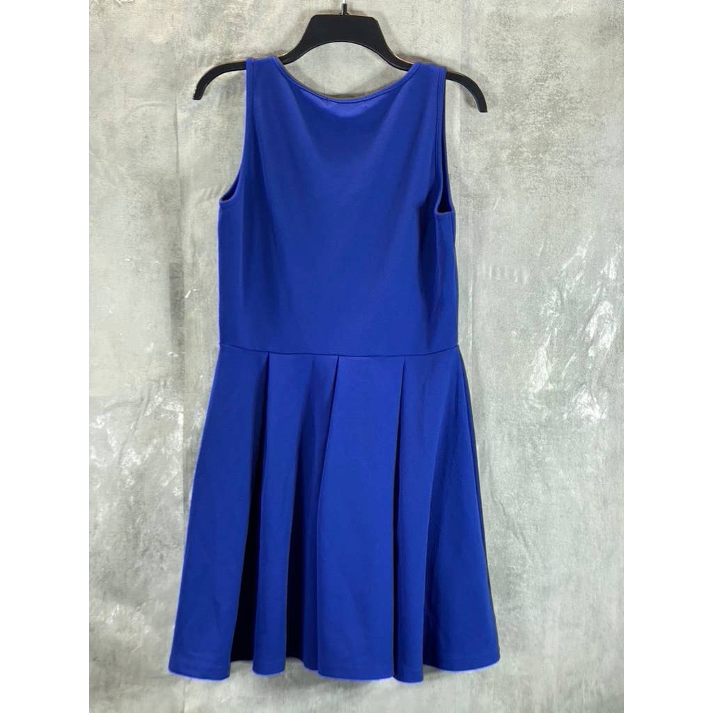 WHITE MARK Women's Royal Blue Scoop-Neck Sleeveless Fit & Flare Mini Dress SZ L