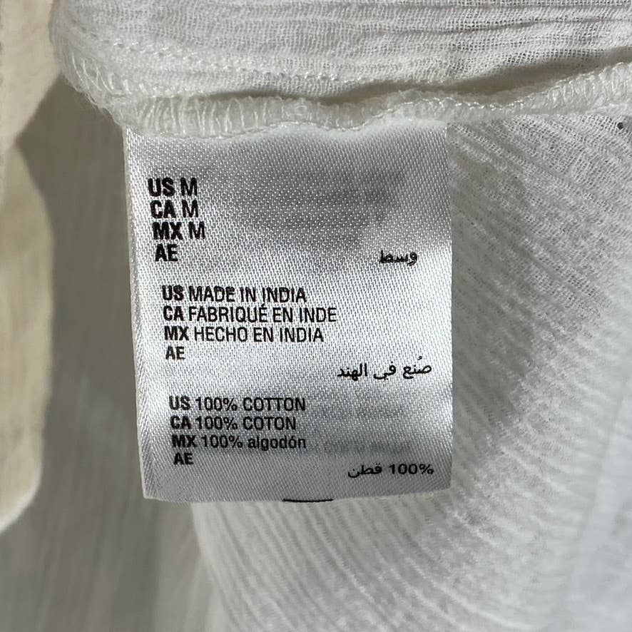 INC INTERNATIONAL CONCEPTS Women's Bright White V-Neck Double-Ruffle Top SZ M
