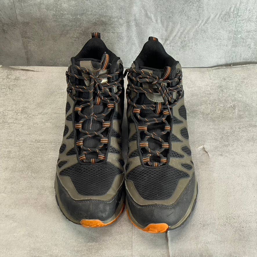 KHOMBU Men's Brown-Orange Vapor Mid Bungee Lace-Up Round-Toe Hiker Boots SZ 13