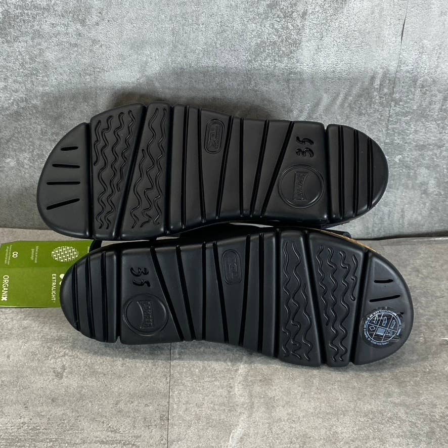 CAMPER Women's Black Leather Oruga Lightweight Two-Strap Slide Sandals SZ 5