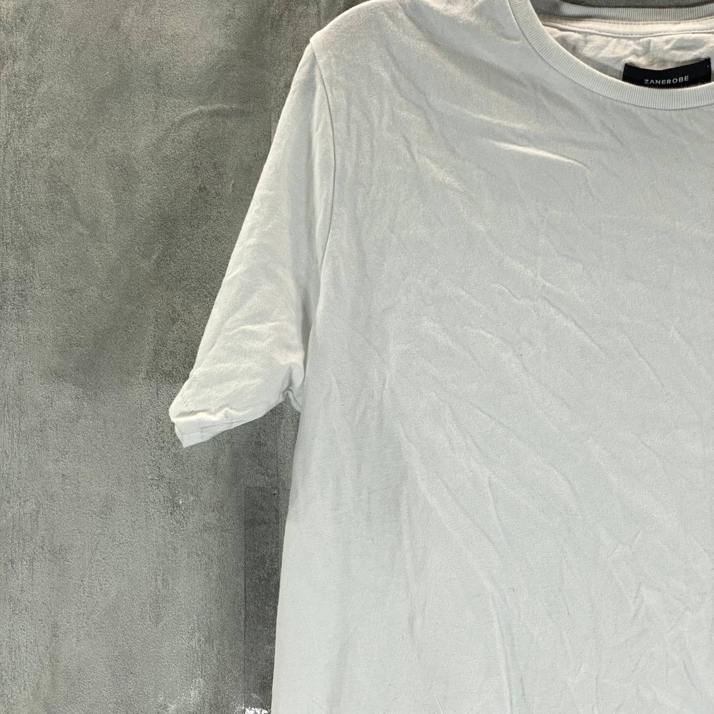 ZANEROBE Men's White Solid Flintlock Basic Crewneck Short-Sleeve T-Shirt SZ S