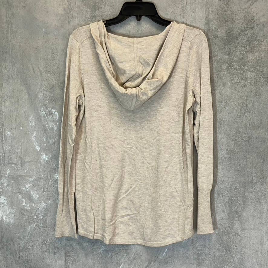 NIC+ZOE Women's Canvas V-Neck Hooded Lightweight Vital Pullover Sweater SZ S