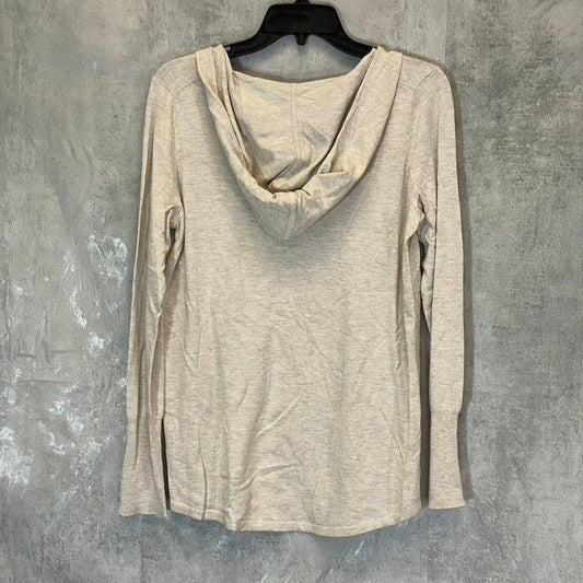 NIC+ZOE Women's Canvas V-Neck Hooded Lightweight Vital Pullover Sweater SZ S