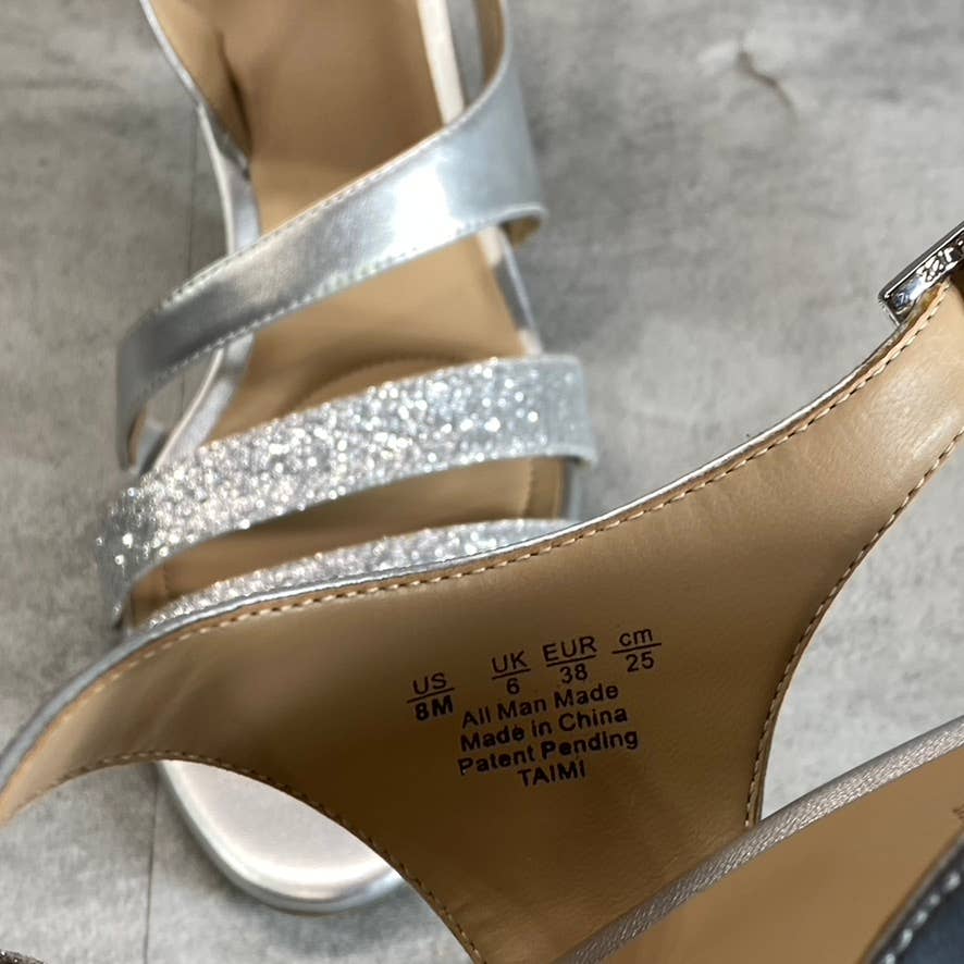 NATURALIZER Women's Silver Taimi Round Open-Toe Slingback Dress Sandals SZ 8