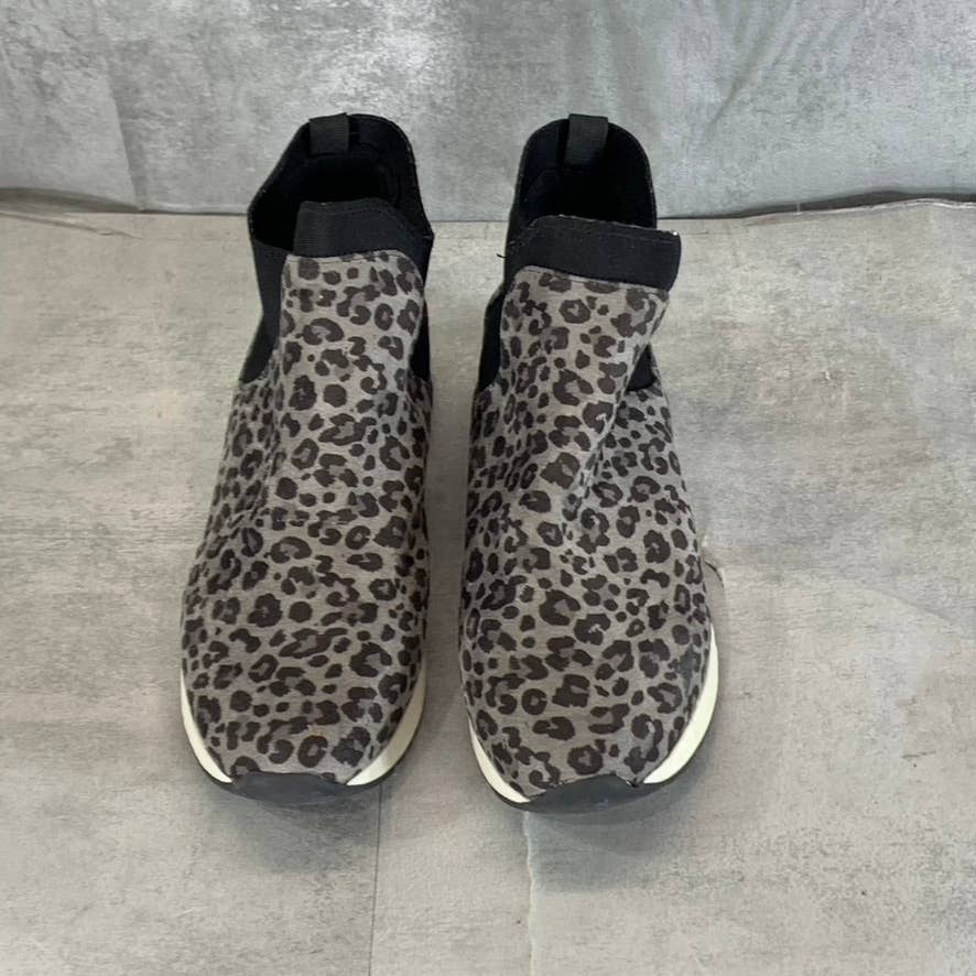 KENNETH COLE REACTION Women's Grey Leopard Cameron Chelsea Jogger Sneakers SZ11