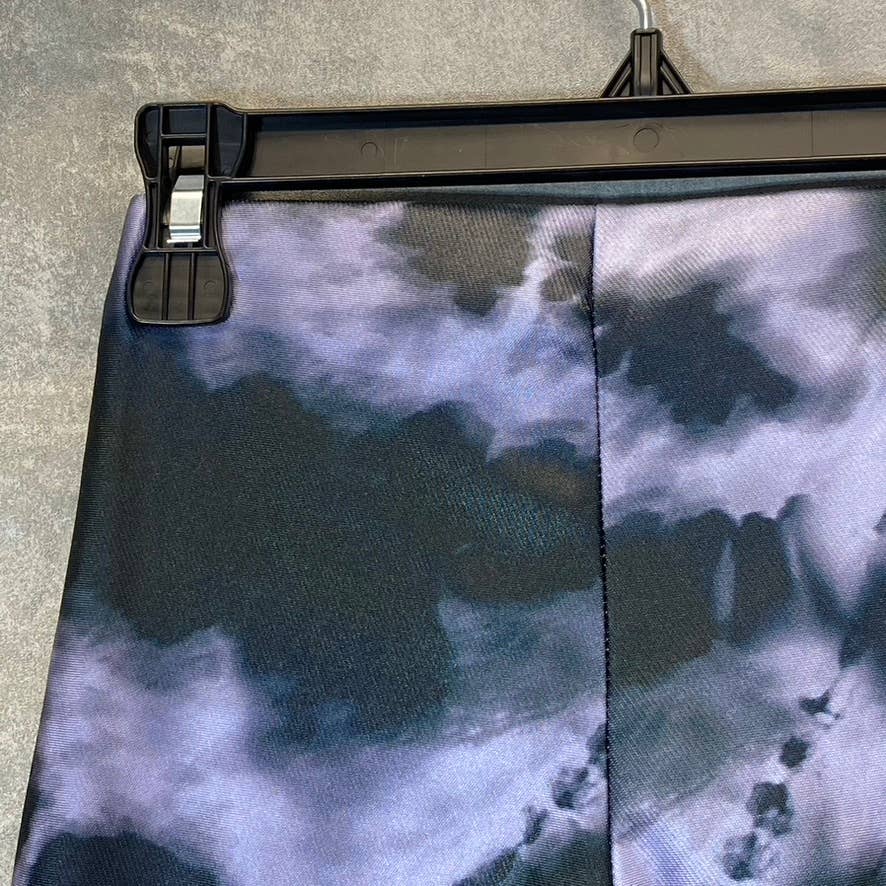 TOPSHOP Petite Black/Purple Tie-Dye Wide Leg Pull-on Pants SZ 2