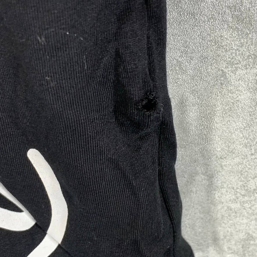 CALVIN KLEIN Women's Black Signature Logo Crewneck Short-Sleeve Tee SZ M