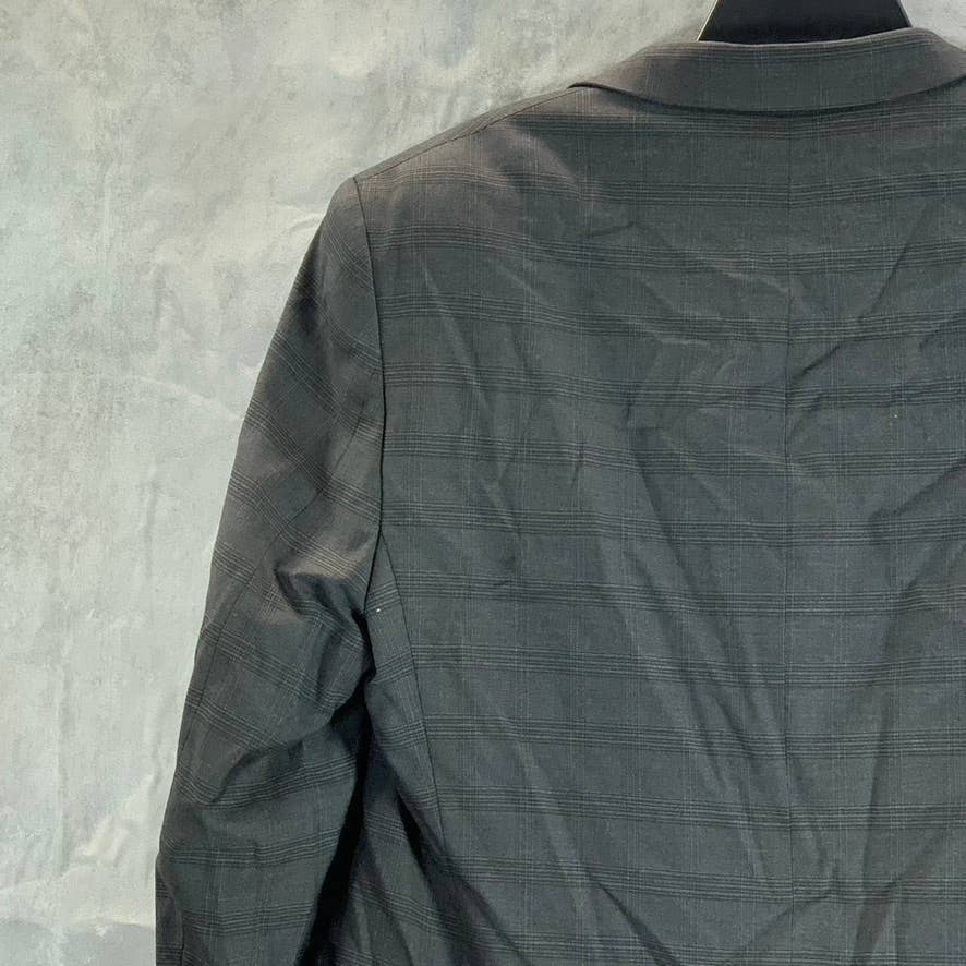 MARC NEW YORK Men's Charcoal Plaid Modern-Fit Two-Button Suit Jacket SZ 42R